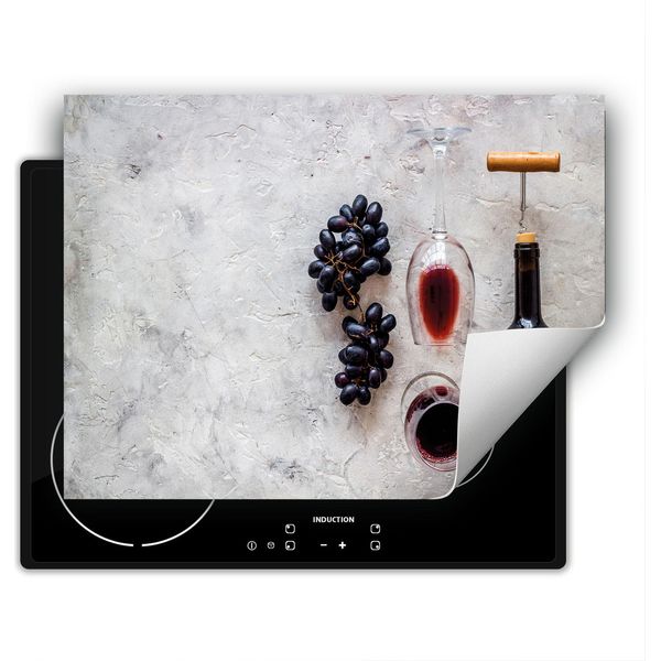 Darhaus Piastra Di Copertura Per Fornelli 80X52 Cm Tappetino Antiscivolo Roll-Up, Rosso - Vino-image