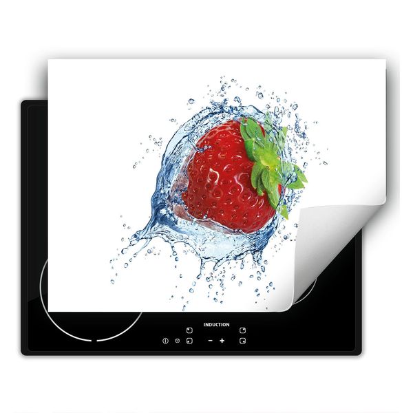 Darhaus Piastra Di Copertura Per Fornelli 80X52 Cm Tappetino Antiscivolo Roll-Up, Fragola-image