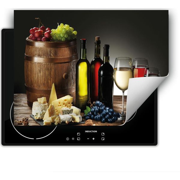 Darhaus Piastra Di Copertura Per Fornelli 80X52 Cm Tappetino Antiscivolo Arrotolabile, Legno - Vino-image
