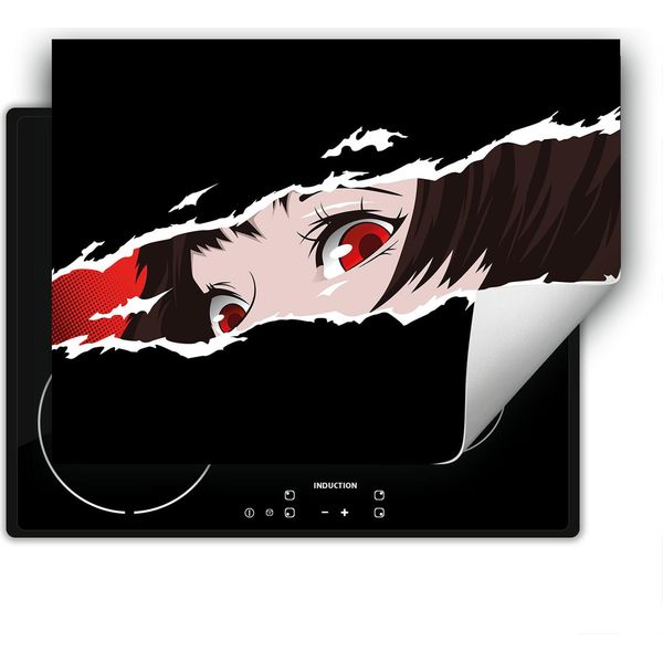 Darhaus Piastra Di Copertura Per Stufa 80X52 Cm Tappetino Antiscivolo Roll-Up, Nero - Anime-image
