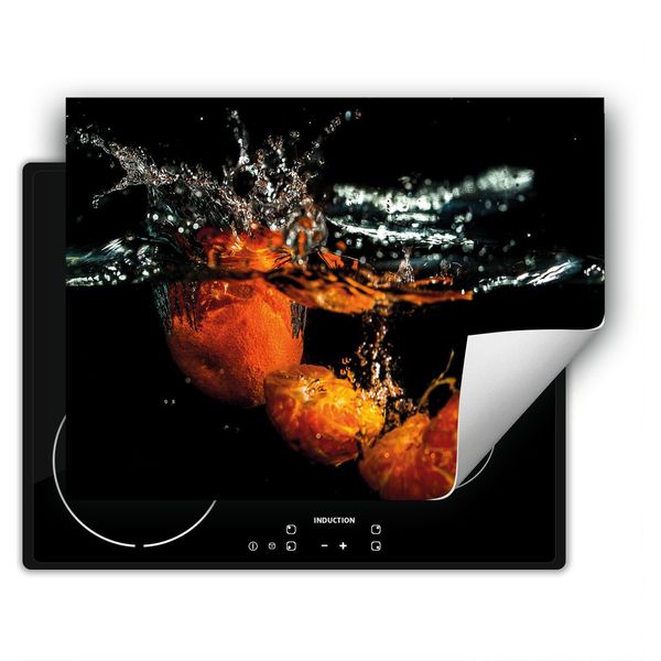 Darhaus Piastra Di Copertura Per Stufa 80X52 Cm Tappetino Antiscivolo Roll-Up, Nero - Acqua - Arancione-image