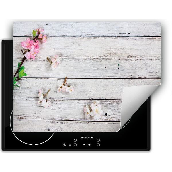 Darhaus Piastra Di Copertura Per Stufa 80X52 Cm Tappetino Antiscivolo Roll-Up, Fiori - Legno-image