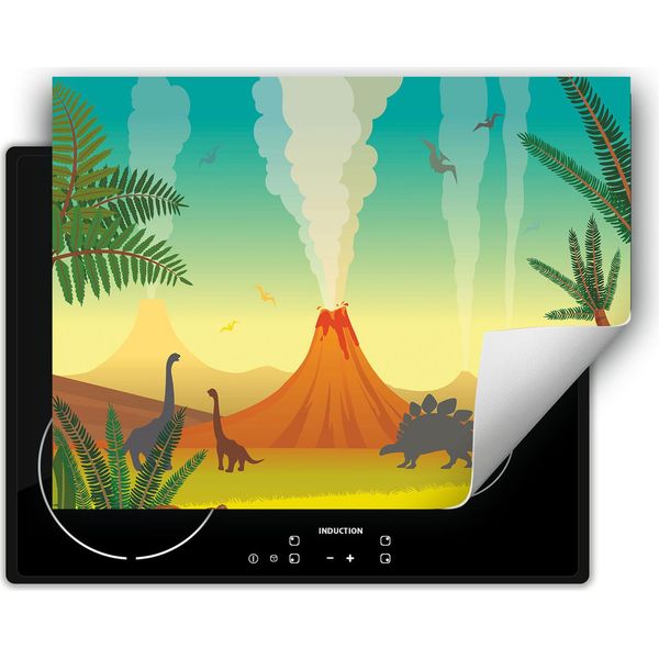 Darhaus Piastra Di Copertura 80X52 Cm Tappetino Antiscivolo Roll-Up, Dinosauro - Colorato-image