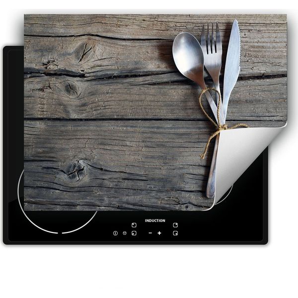 Darhaus Piastra Di Copertura Per Fornelli 80X52 Cm Tappetino Antiscivolo Roll-Up, Legno - Cucina-image