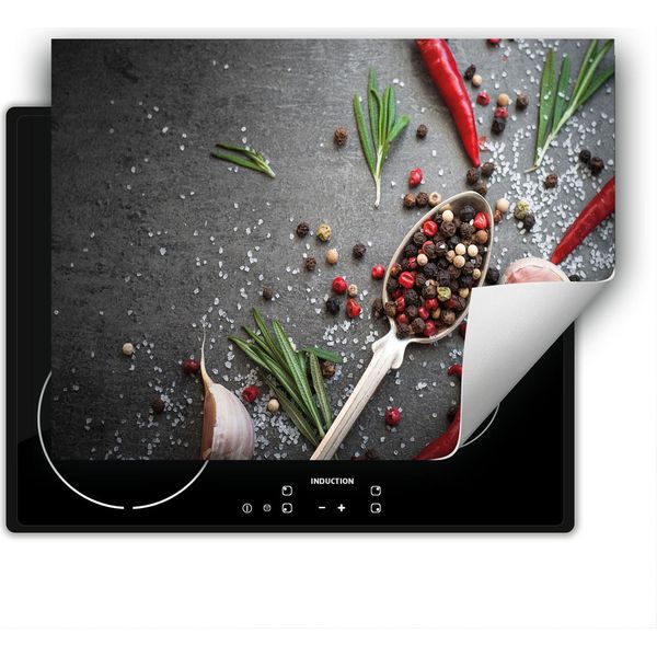 Darhaus Piastra Di Copertura Per Fornelli 80X52 Cm Tappetino Antiscivolo Roll-Up, Spezie - Peperoncino-image