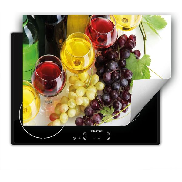 Darhaus Piastra Di Copertura Per Fornelli 80X52 Cm Tappetino Antiscivolo Roll-Up, Colorato - Vino-image