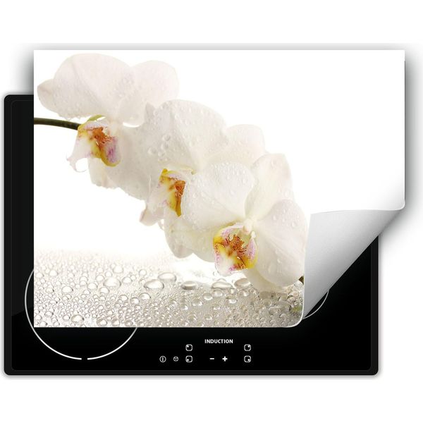 Darhaus Piastra Di Copertura Per Stufa 80X52 Cm Tappetino Antiscivolo Roll-Up, Bianco - Orchidea-image