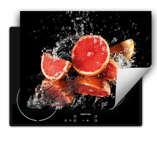Darhaus Piastra Di Copertura Per Fornelli 80X52 Cm Tappetino Antiscivolo Roll-Up, Nero - Pompelmo-image