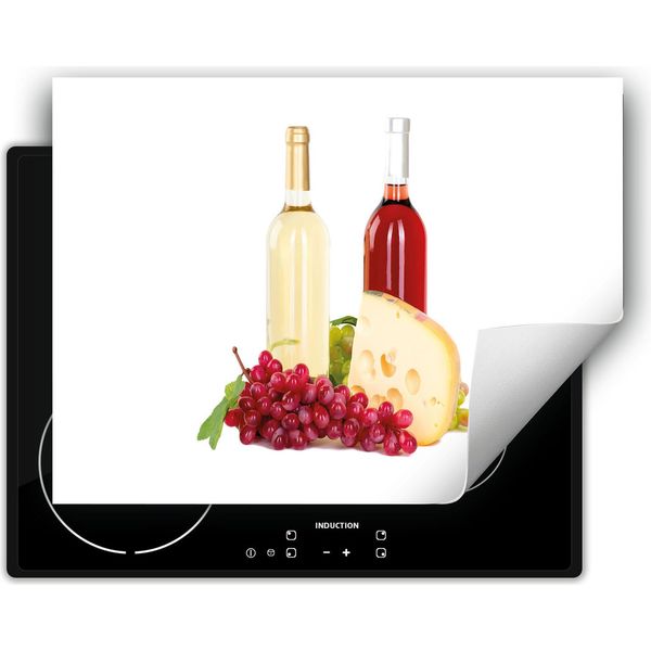 Darhaus Piastra Di Copertura Per Stufa 80X52 Cm Tappetino Antiscivolo Roll-Up, Vino - Bianco-image