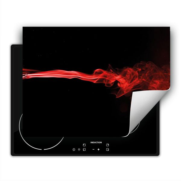 Darhaus Piastra Di Copertura Per Stufa 80X52 Cm Tappetino Antiscivolo Roll-Up, Rosso - Nero-image