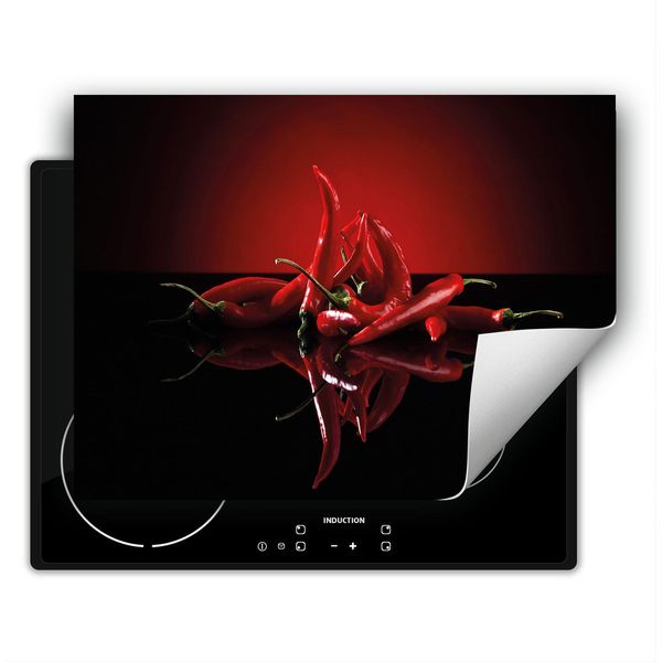 Darhaus Piastra Di Copertura Per Fornelli 80X52 Cm Tappetino Antiscivolo Roll-Up, Rosso - Chilli-image
