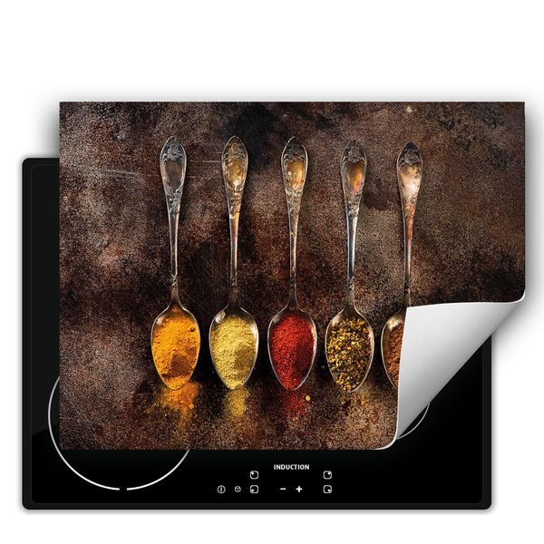 Darhaus Piastra Di Copertura Per Fornelli 80X52 Cm Tappetino Antiscivolo Roll-Up, Cucchiaio - Spezie-image