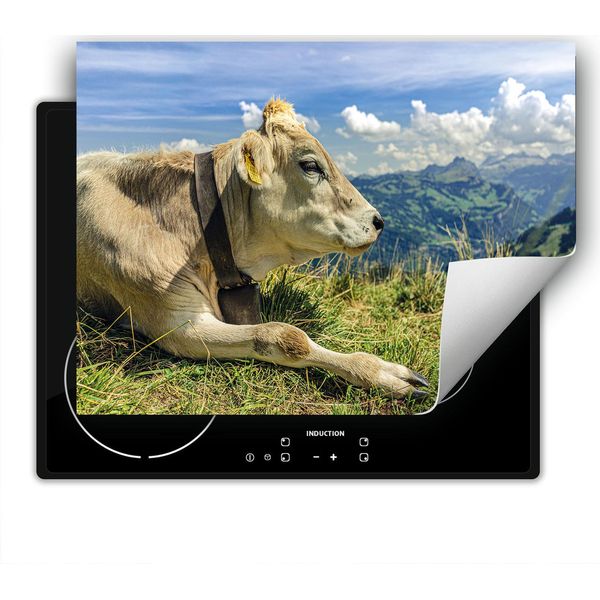 Darhaus Piastra Di Copertura Per Stufe 80X52 Cm Tappetino Antiscivolo Arrotolabile, Mucca-image