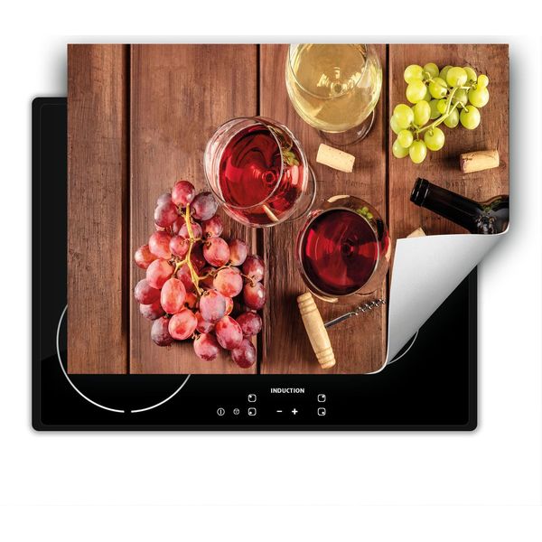 Darhaus Piastra Di Copertura Per Stufa 80X52 Cm Tappetino Antiscivolo Roll-Up, Vino - Legno-image