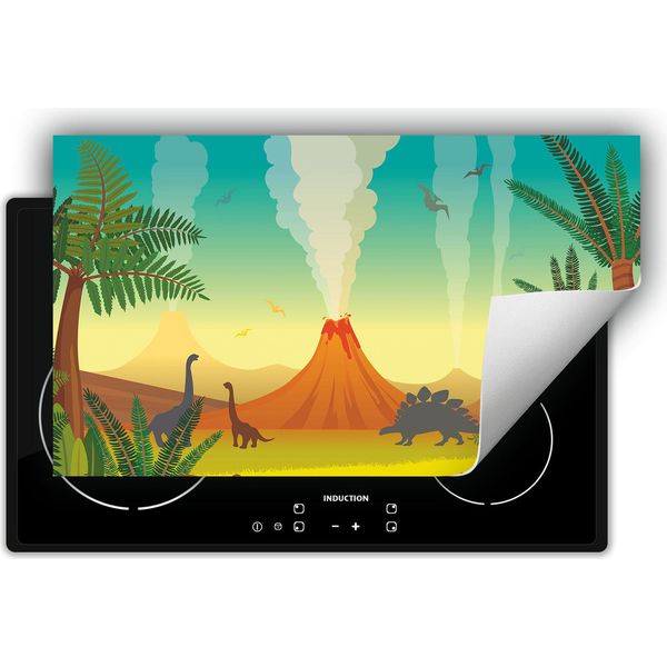 Darhaus Piastra Di Copertura 90X52 Cm Tappetino Antiscivolo Roll-Up, Dinosauro - Colorato-image