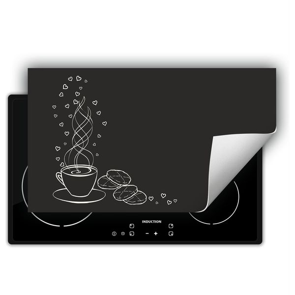 Darhaus Piastra Di Copertura Per Fornelli 90X52 Cm Tappetino Antiscivolo Roll-Up, Grigio Scuro - Caffè-image