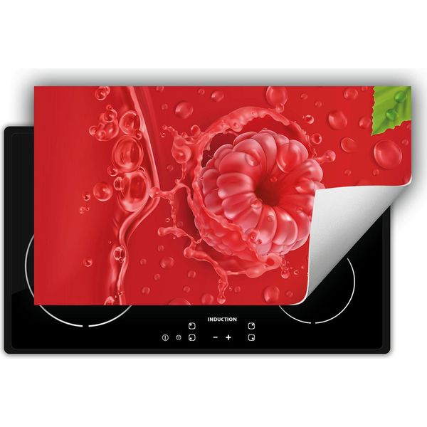 Darhaus Piastra Di Copertura Per Stufa 90X52 Cm Tappetino Antiscivolo Roll-Up, Rosso - Lampone-image