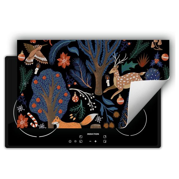 Darhaus Piastra Di Copertura Per Stufa 90X52 Cm Tappetino Antiscivolo Roll-Up, Nero - Foresta-image