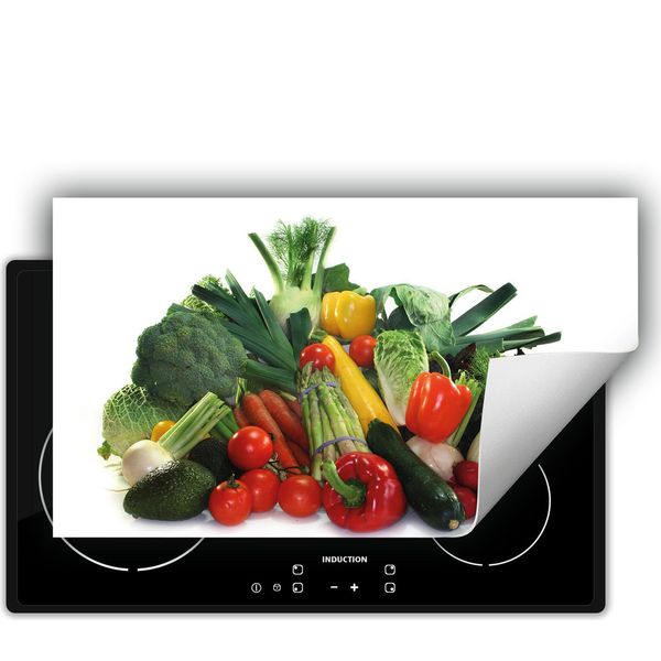 Darhaus Piastra Di Copertura Per Fornelli 90X52 Cm Tappetino Antiscivolo Roll-Up, Verdure-image