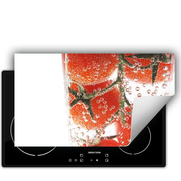 Darhaus Piastra Di Copertura Per Fornelli 90X52 Cm Tappetino Antiscivolo Roll-Up, Acqua - Pomodori-image