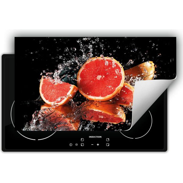 Darhaus Piastra Di Copertura Per Fornelli 90X52 Cm Tappetino Antiscivolo Roll-Up, Nero - Pompelmo-image