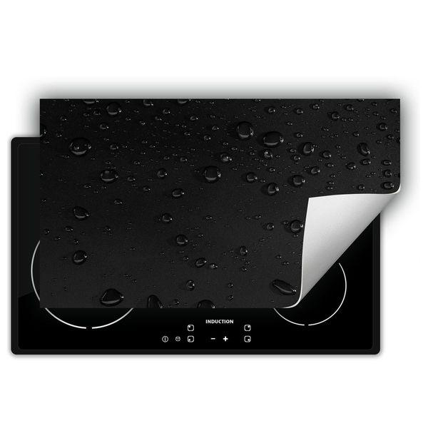 Darhaus Piastra Di Copertura Per Stufa 90X52 Cm Tappetino Antiscivolo Roll-Up, Nero - Drops-image