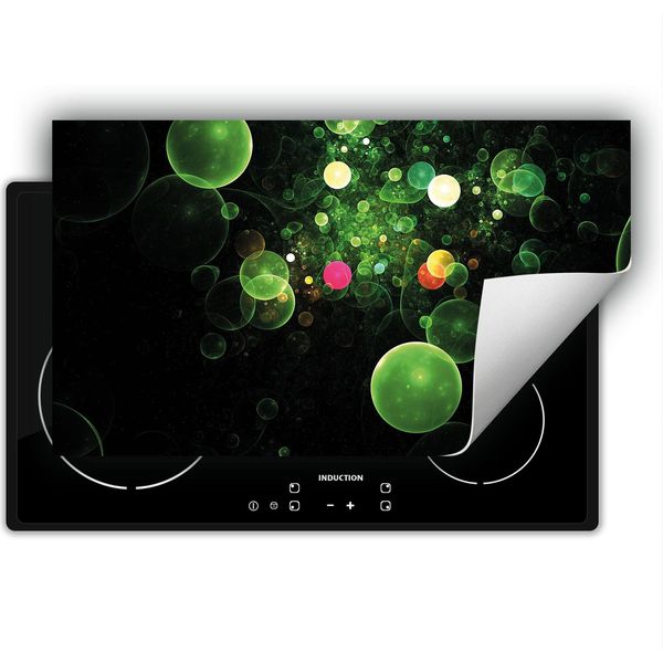 Darhaus Piastra Di Copertura Per Stufa 90X52 Cm Tappetino Antiscivolo Roll-Up, Verde - Bubbles-image