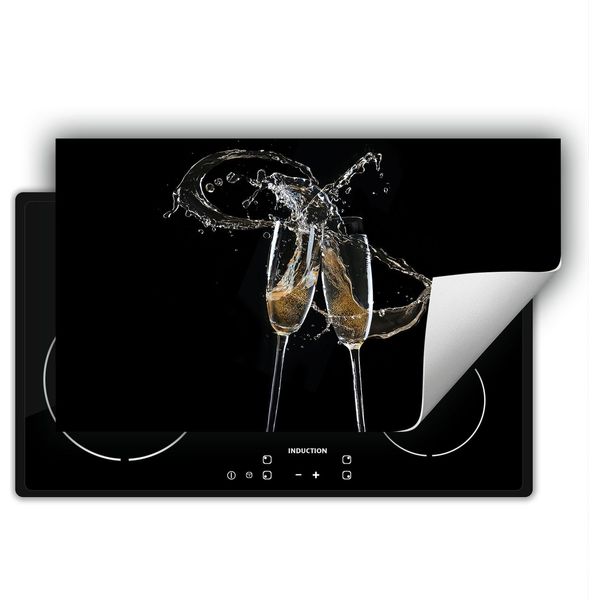 Darhaus Piastra Di Copertura Per Stufa 90X52 Cm Tappetino Antiscivolo Roll-Up, Nero - Vino-image