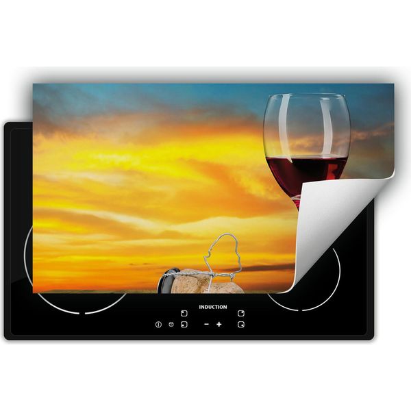 Darhaus Piastra Di Copertura Per Fornelli 90X52 Cm Tappetino Antiscivolo Roll-Up, Rosso - Vino-image