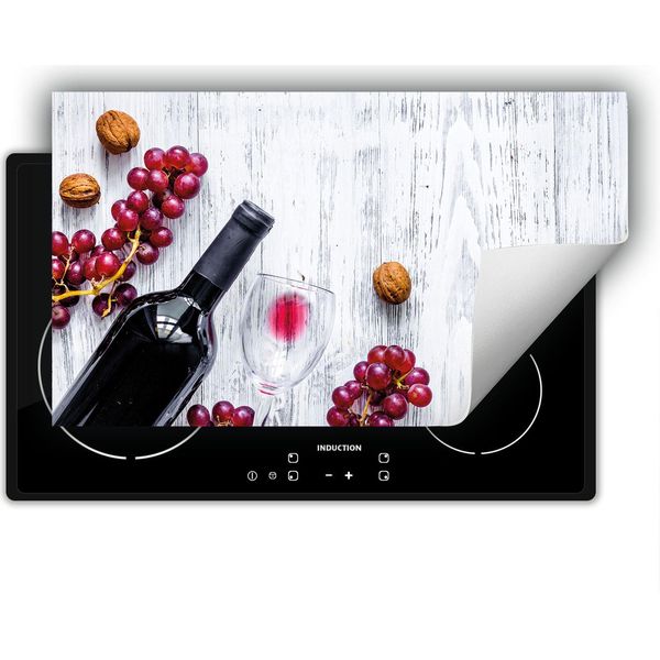 Darhaus Piastra Di Copertura Per Stufe 90X52 Cm Tappetino Antiscivolo Roll-Up, Vino - Bianco - Legno-image