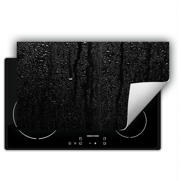 Darhaus Piastra Di Copertura Per Stufa 90X52 Cm Tappetino Antiscivolo Roll-Up, Nero - Drops-image