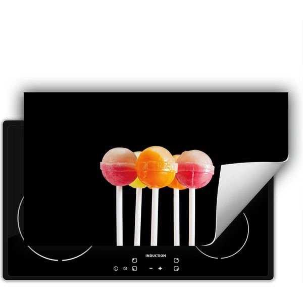 Darhaus Piastra Di Copertura Per Stufa 90X52 Cm Tappetino Antiscivolo Roll-Up, Nero - Lollipop-image