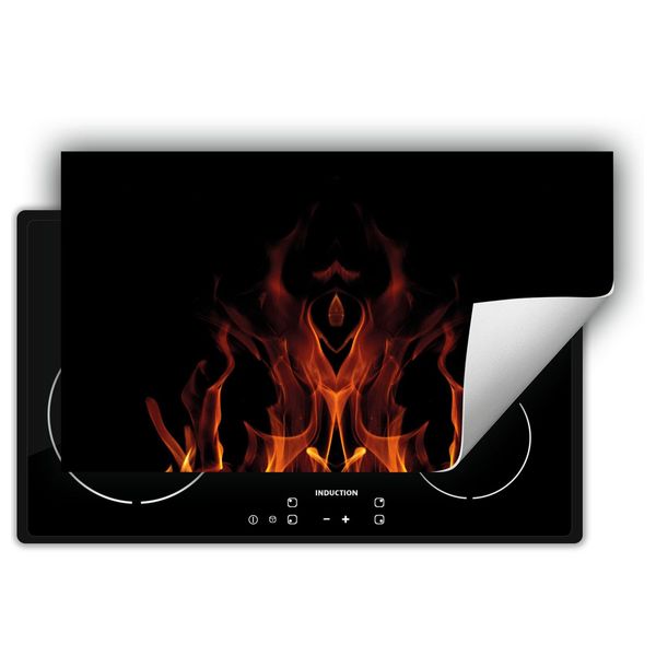 Darhaus Piastra Di Copertura Per Stufe 90X52 Cm Tappetino Antiscivolo Roll-Up, Nero - Fuoco-image