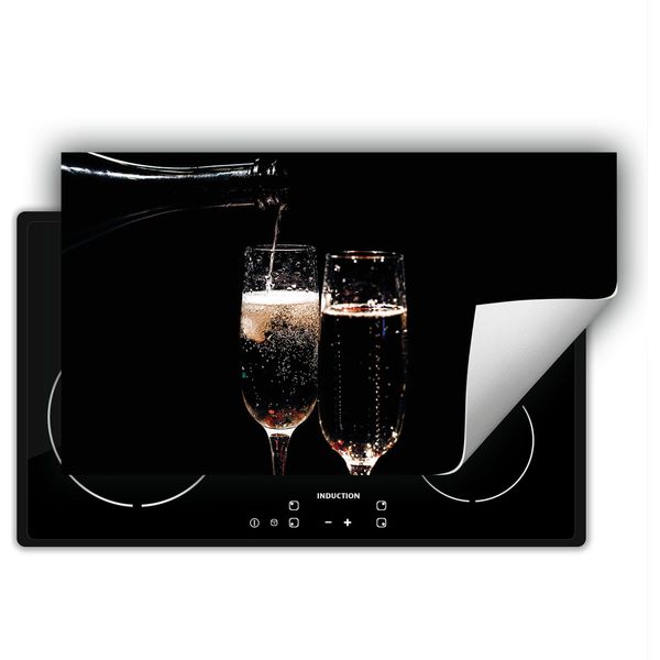 Darhaus Piastra Di Copertura Per Stufa 90X52 Cm Tappetino Antiscivolo Roll-Up, Nero - Vino-image