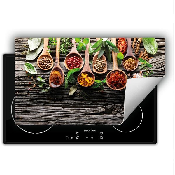 Darhaus Piastra Di Copertura Per Stufa 90X52 Cm Tappetino Antiscivolo Roll-Up, Spezie - Legno-image
