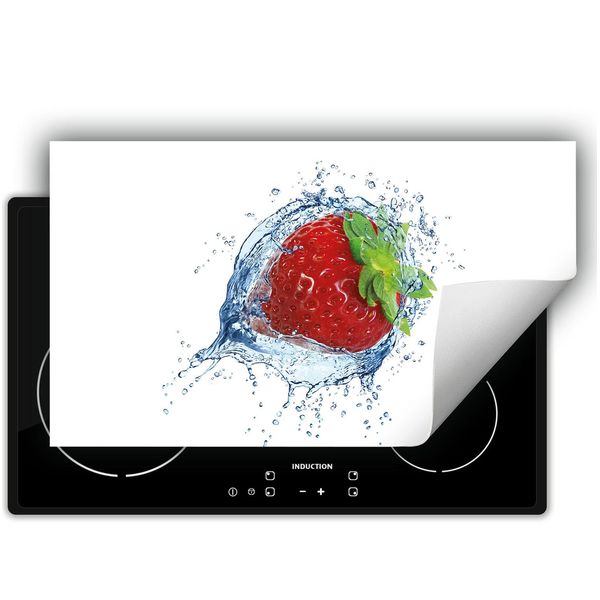 Darhaus Piastra Di Copertura Per Fornelli 90X52 Cm Tappetino Antiscivolo Roll-Up, Fragola-image