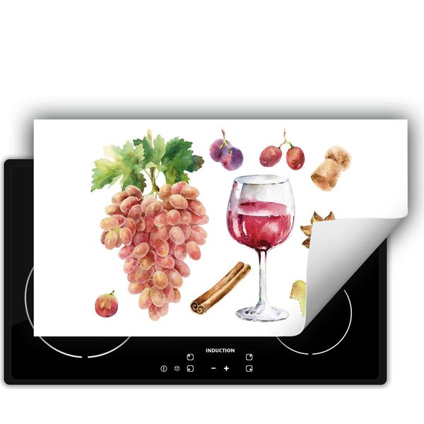 Darhaus Piastra Di Copertura Per Fornelli 90X52 Cm Tappetino Antiscivolo Roll-Up, Vino - Cucina-image