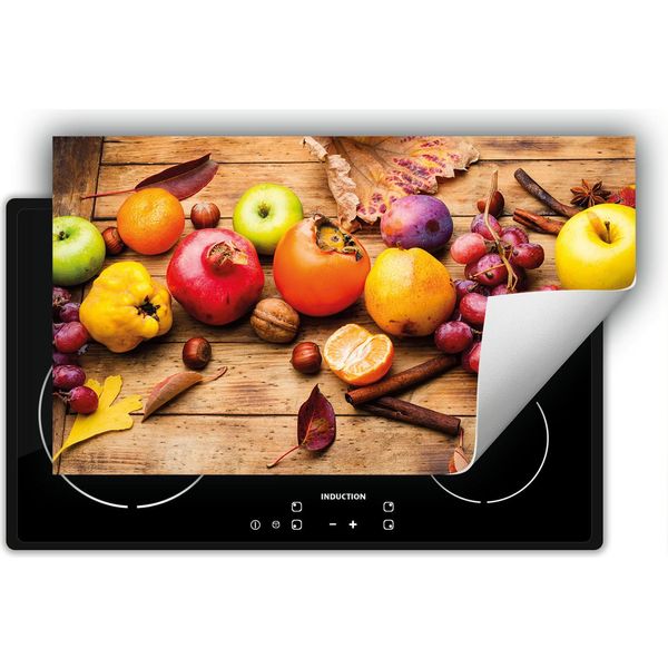 Darhaus Piastra Di Copertura Per Stufa 90X52 Cm Tappetino Antiscivolo Roll-Up, Frutta - Legno-image