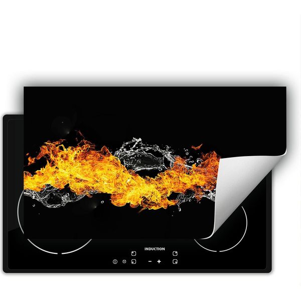 Darhaus Piastra Di Copertura Per Stufe 90X52 Cm Tappetino Antiscivolo Roll-Up, Nero - Fuoco-image