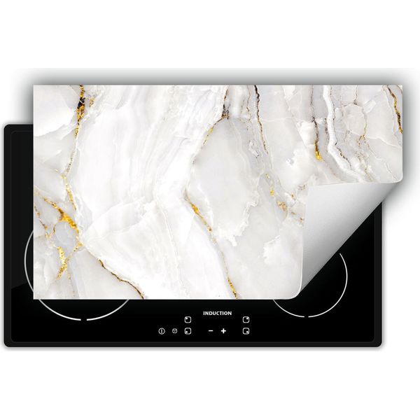 Darhaus Piastra Di Copertura Per Stufe 90X52 Cm Tappetino Antiscivolo Roll-Up, Bianco - Marmo-image