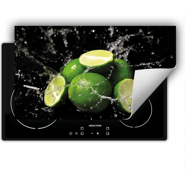 Darhaus Piastra Di Copertura Per Stufa 90X52 Cm Tappetino Antiscivolo Roll-Up, Nero - Frutta-image