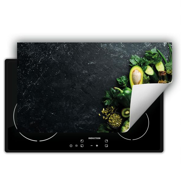 Darhaus Piastra Di Copertura Per Stufa 90X52 Cm Tappetino Antiscivolo Roll-Up, Verde - Verdure-image