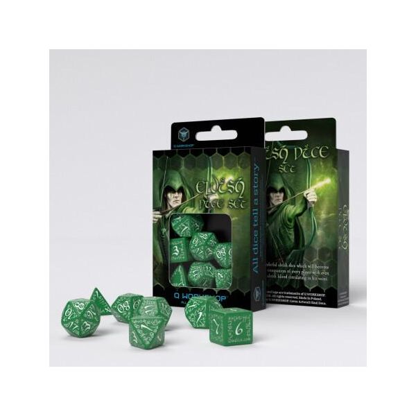 Q-Workshop Elvish - Set Di Cubi Verdi E Bianchi (7)-image