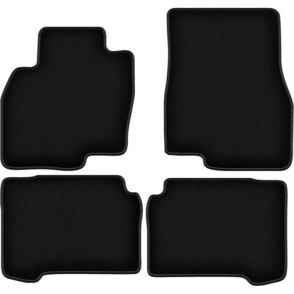 Tappetini In Velluto Per Mitsubishi Grandis (2004-2010, Minivan) Neri, Set 4 Pz, Con Fissaggi-image