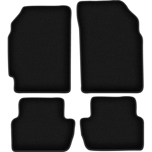 Tappetini In Velluto Per Chevrolet Spark Iii M300 (2009-2015, Hatchback) Neri, Set 4 Pz, Con Fissaggi-image