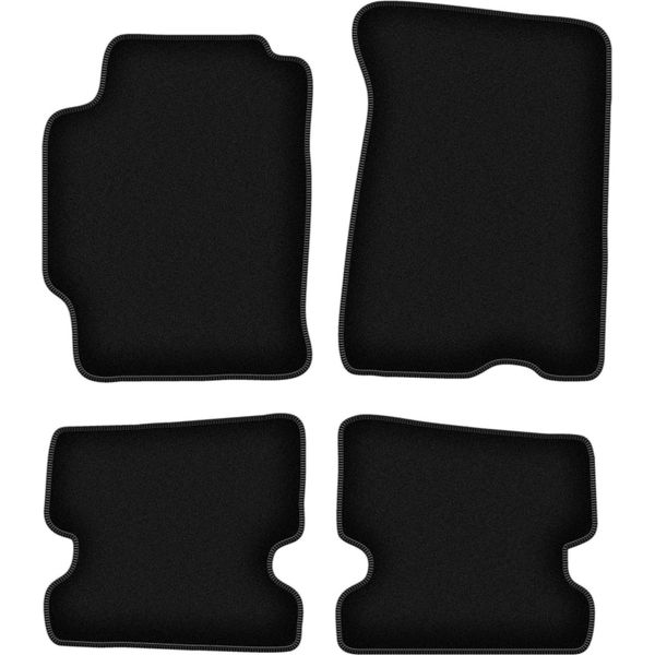 Tappetini In Velluto Per Mazda MX-6 Ii (1992-1997, Coupé) Neri, Set 4 Pz, Con Fissaggi-image
