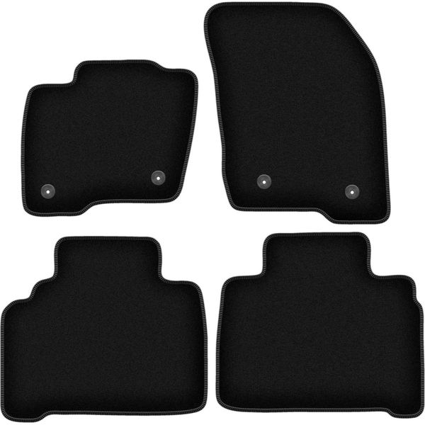 Tappetini In Velluto Per Ford Edge MK2 (2014-, Suv) Neri, Set 4 Pz, Con Fissaggi-image