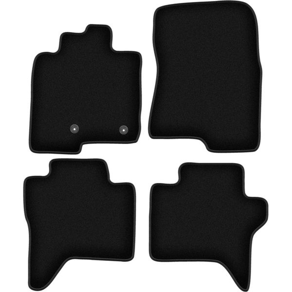 Tappetini In Velluto Per Mitsubishi Pajero Iv (2006-2018, Lungo) Neri, Set 4 Pz, Con Fissaggi-image