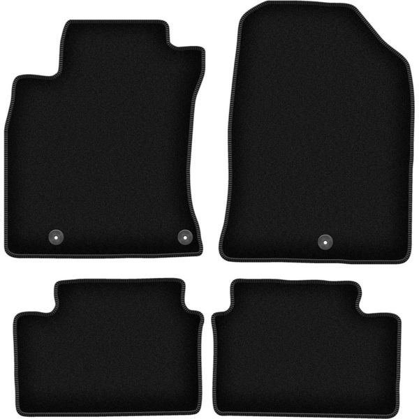 Tappetini In Velluto Per Kia Proceed Iii (2018-, Hatchback, Station Wagon, Sw, Sportback) Neri, Set 4 Pz, Con Fissaggi-image