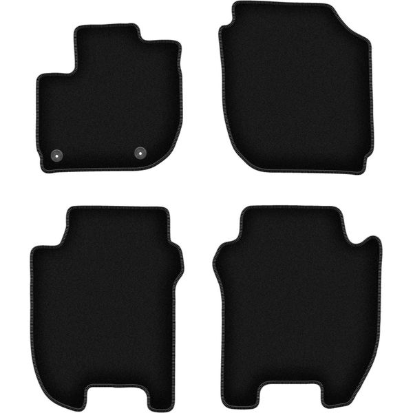 Tappetini In Velluto Per Honda Jazz Iv (2015-, Hatchback) Neri, Set 4 Pz, Con Fissaggi-image